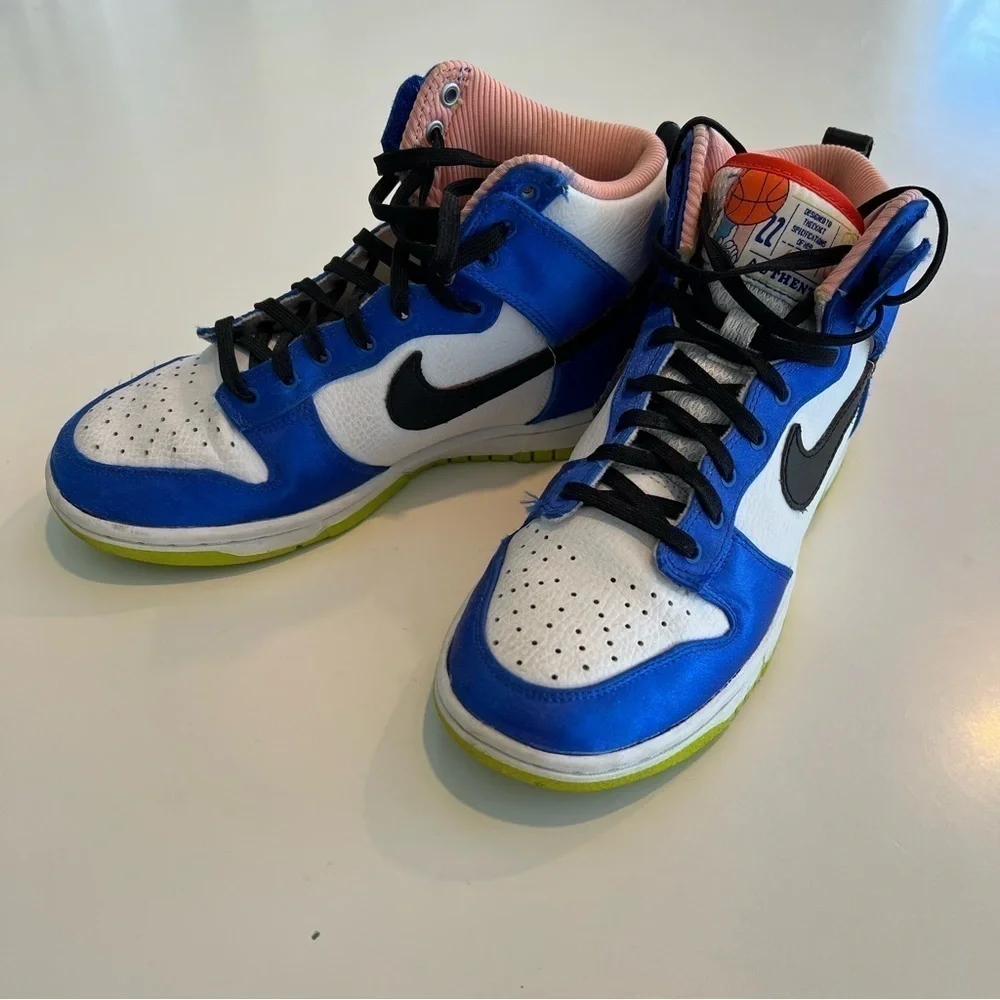 Like new Nike Womens WMNS Dunk High DV2185 100 Blue Satin